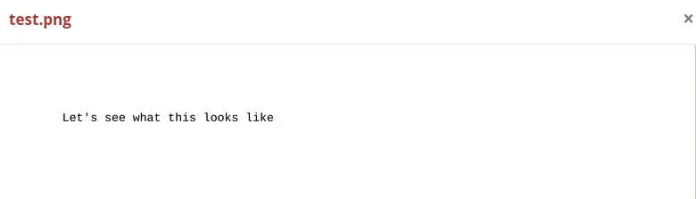 Plain text test — "Let's see what this looks like"