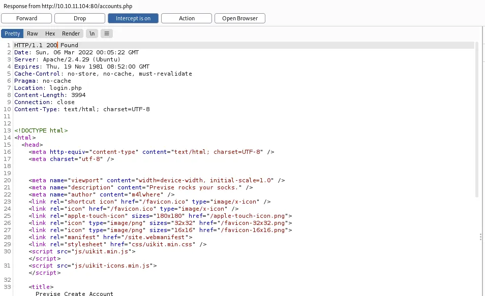 Modified response with 200 status code